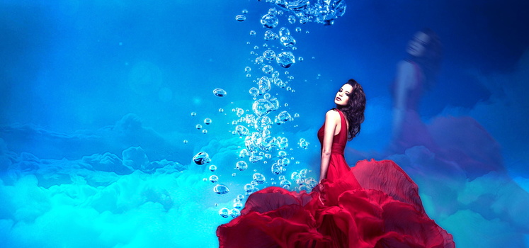 水下海洋长红裙