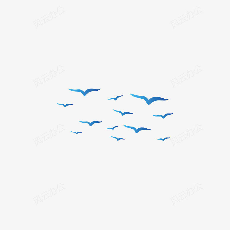 蓝色海鸥下载| png,psd设计素材免扣元素下载_风云
