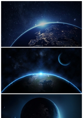 宇宙地球光線PPT背景圖片