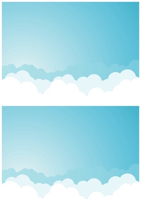 卡通藍天白云PPT背景圖片