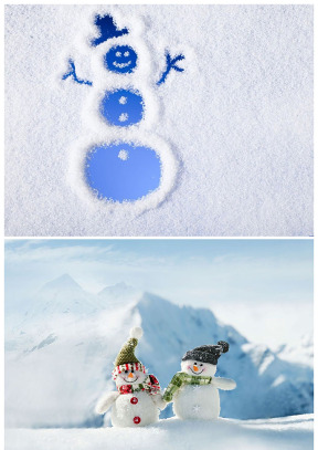 可愛的雪人ppt背景圖片