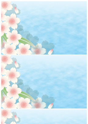 藍藍的水漂浮著花瓣ppt背景圖片