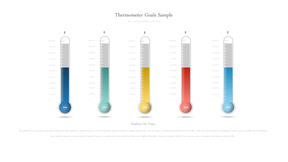 创意温度计形PPT柱形图