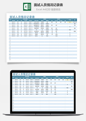 面試人員情況記錄表