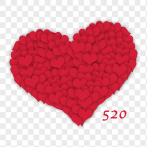 520情人节堆积爱心元素