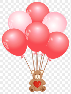 情人节粉色可爱小熊气球