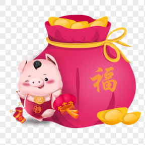 春節節日過年紅包豬豬福袋金元寶