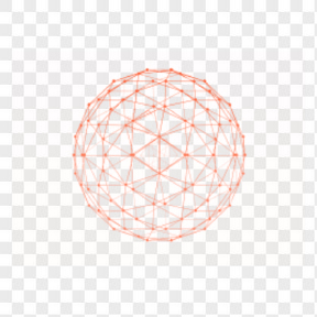 橙色科技粒子交织球体