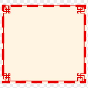  红色唯美中国风边框相框