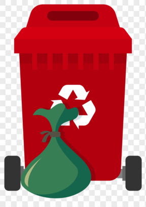 红色垃圾桶垃圾卡通元素