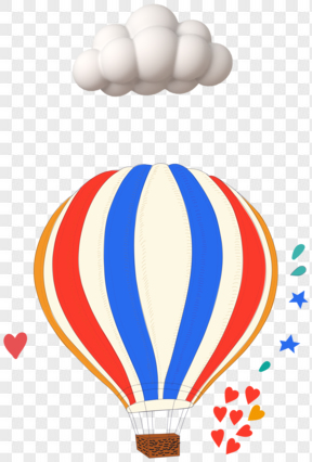 卡通热气球设计矢量图