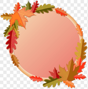 创意秋季树叶装饰圆环矢量
