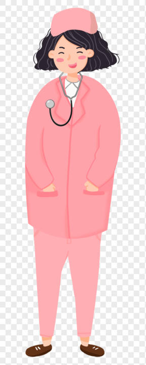 穿着粉色护士服的女护士免抠图