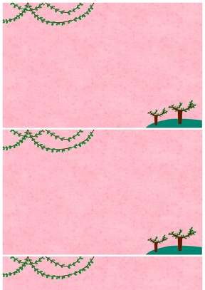 粉色背景可爱小树PPT背景