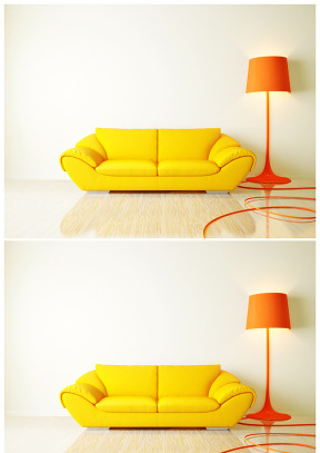 橙色沙发 台灯温暖图片ppt背景