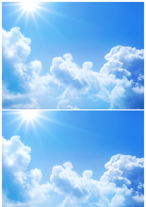 阳光照耀下的蓝天白云背景图片