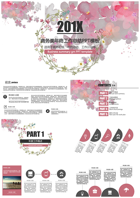 粉色小清新年終工作總結(jié)匯報(bào)PPT模板