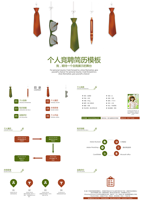 綠色簡(jiǎn)約個(gè)性求職簡(jiǎn)歷PPT模板