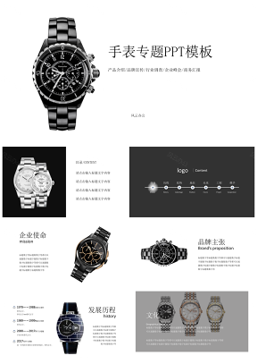 手表产品介绍品牌宣传市场调研行业峰会商务汇报PPT模
