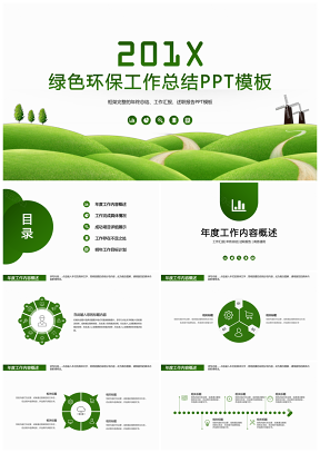 绿色环保工作总结计划汇报PPT模板