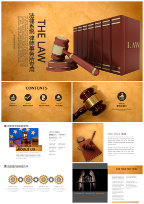 庄重严谨法学律师协会律师法院法律律师事务所专用PPT
