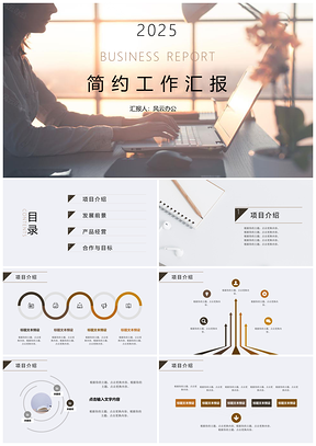 簡約時尚工作總結匯報PPT模板