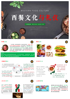 西餐文化与礼仪美食介绍(内容完整）PPT模板
