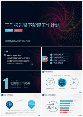 工作總結匯報工作計劃部門述職豬年工作報告PPT模板