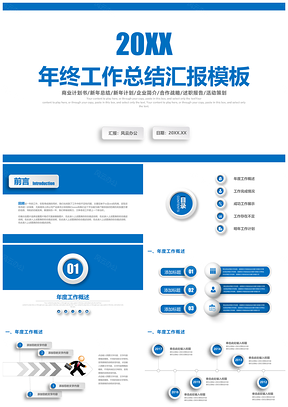 宽架完整商务年终工作总结计划汇报PPT模板