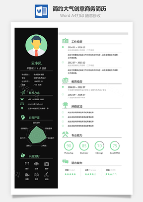 簡約大氣創(chuàng)意個性商務簡歷 01