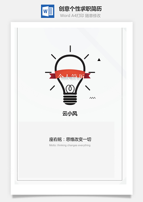 【簡歷套裝】創意個性求職簡歷21