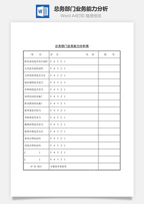 總務(wù)部門業(yè)務(wù)能力分析word文檔