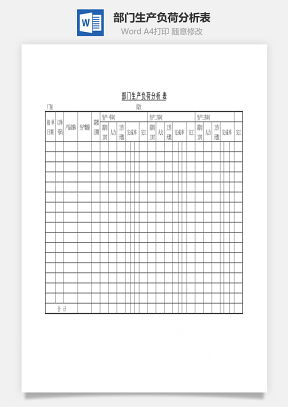部门生产负荷分析表Word文档
