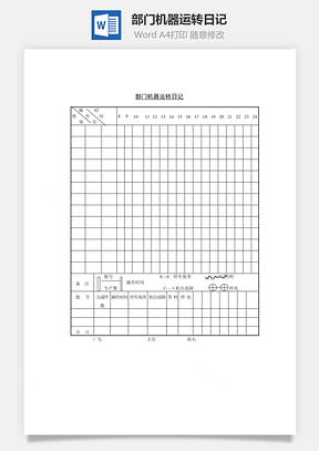 部門機器運轉(zhuǎn)日記Word文檔