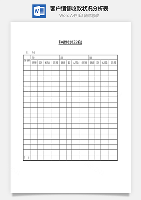 客戶銷(xiāo)售收款狀況分析表Word文檔