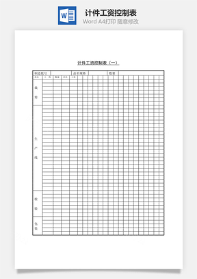 計(jì)件工資控制表Word文檔