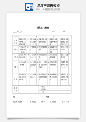 年度考绩表Word文档