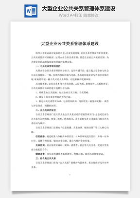 大型企業(yè)公共關(guān)系管理體系建設(shè)word文檔