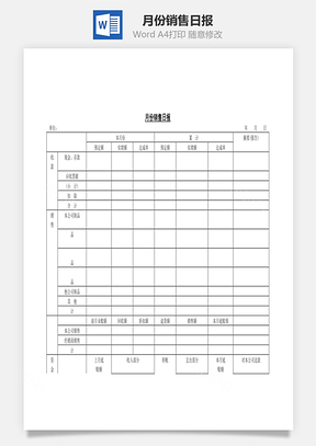 月份销售日报Word文档