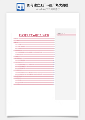 如何建立工廠--建廠九大流程Word文檔