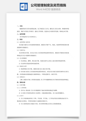 公司管理制度及獎罰措施Word文檔