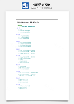 管理信息系統Word文檔