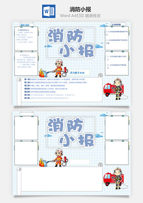 消防安全word小報手抄報模板