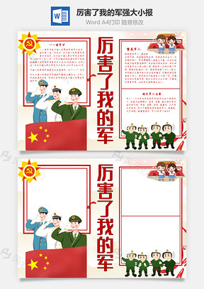 厲害了我的軍強(qiáng)大 Word手抄報